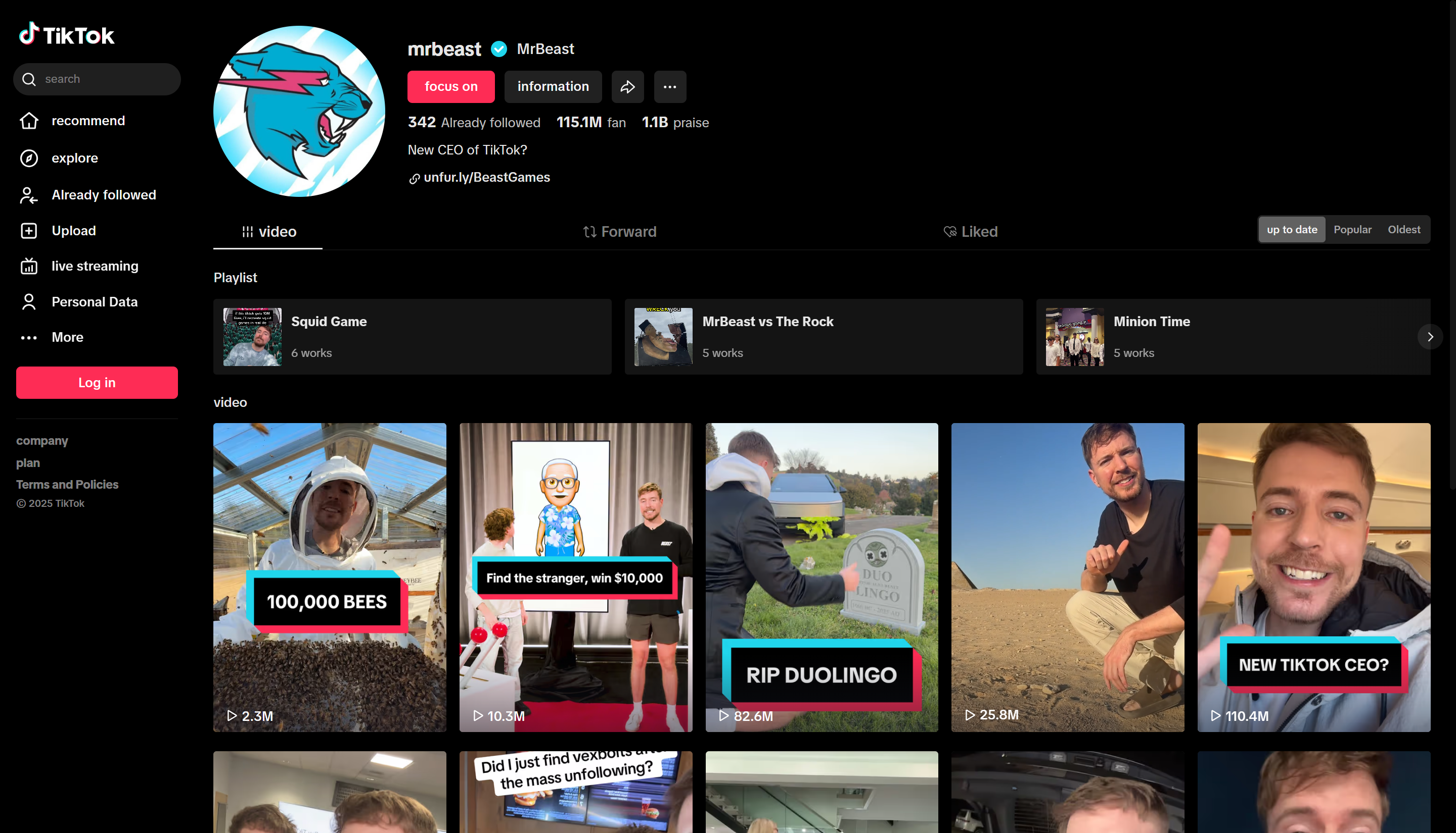 Top 5 creators of TikTok trend: MrBeast