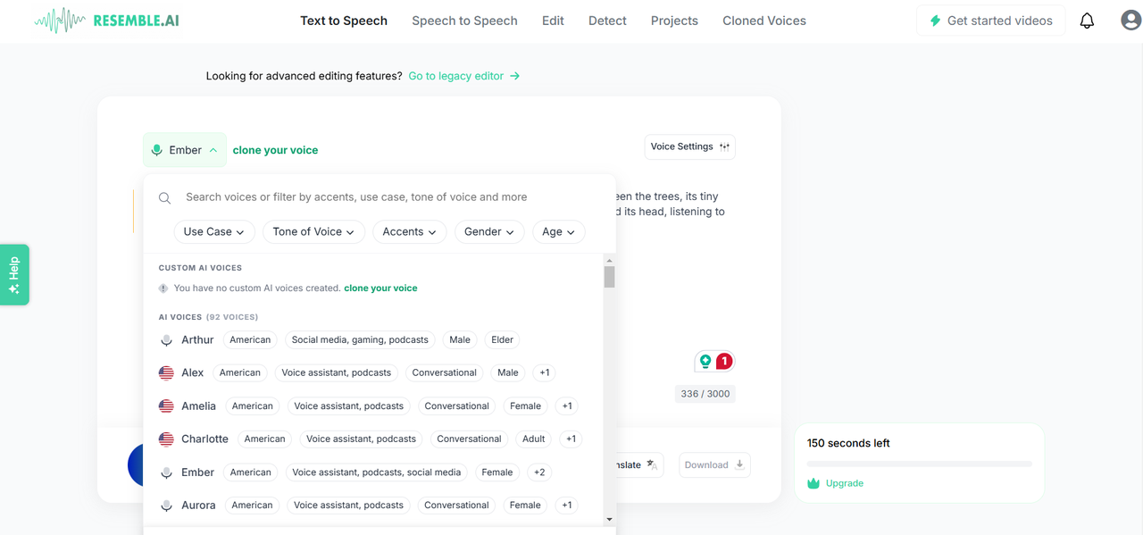 AI Text-to-Speech Generation from Resemble.AI