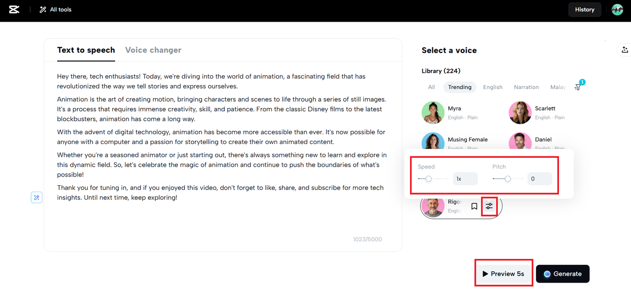 speed and pitch adjustment