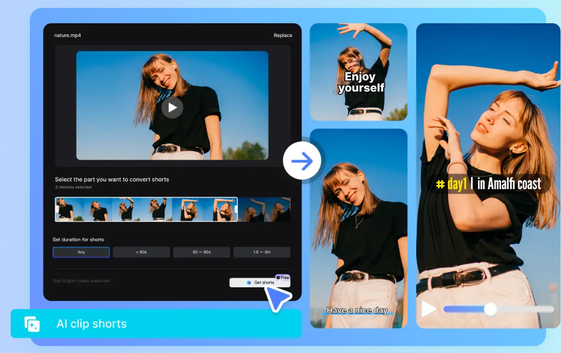 YouTube TO 'sunu artırmak için uzun videoları şorta dönüştürün