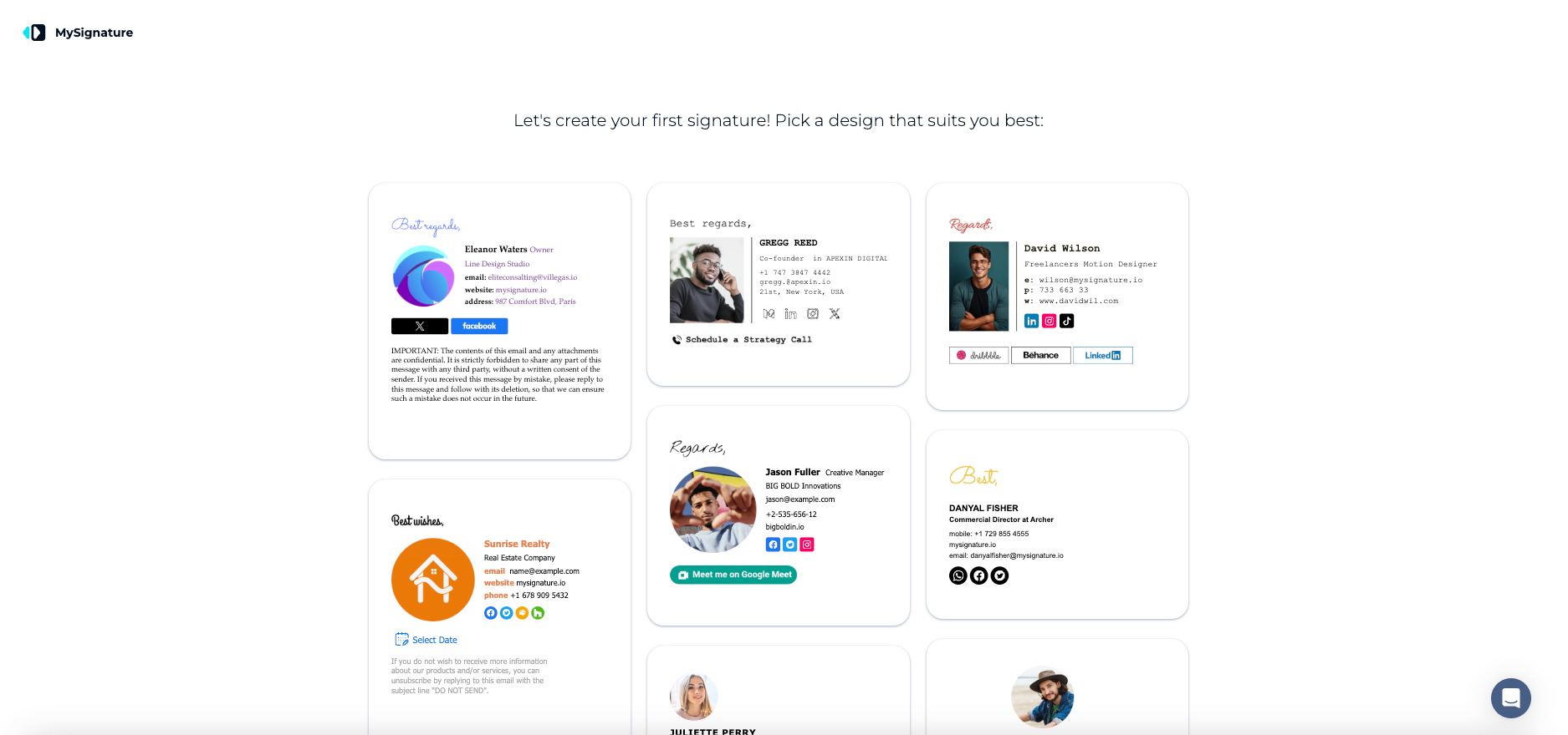 Online professional email generator