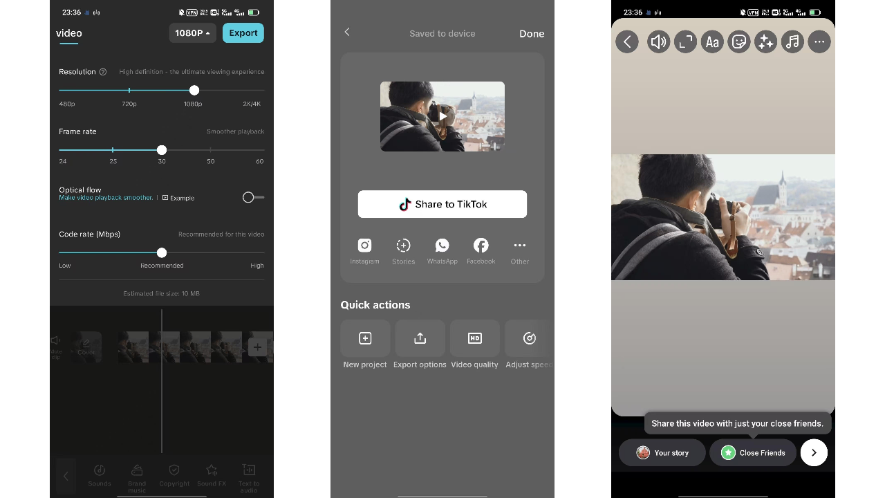 Export and share your video