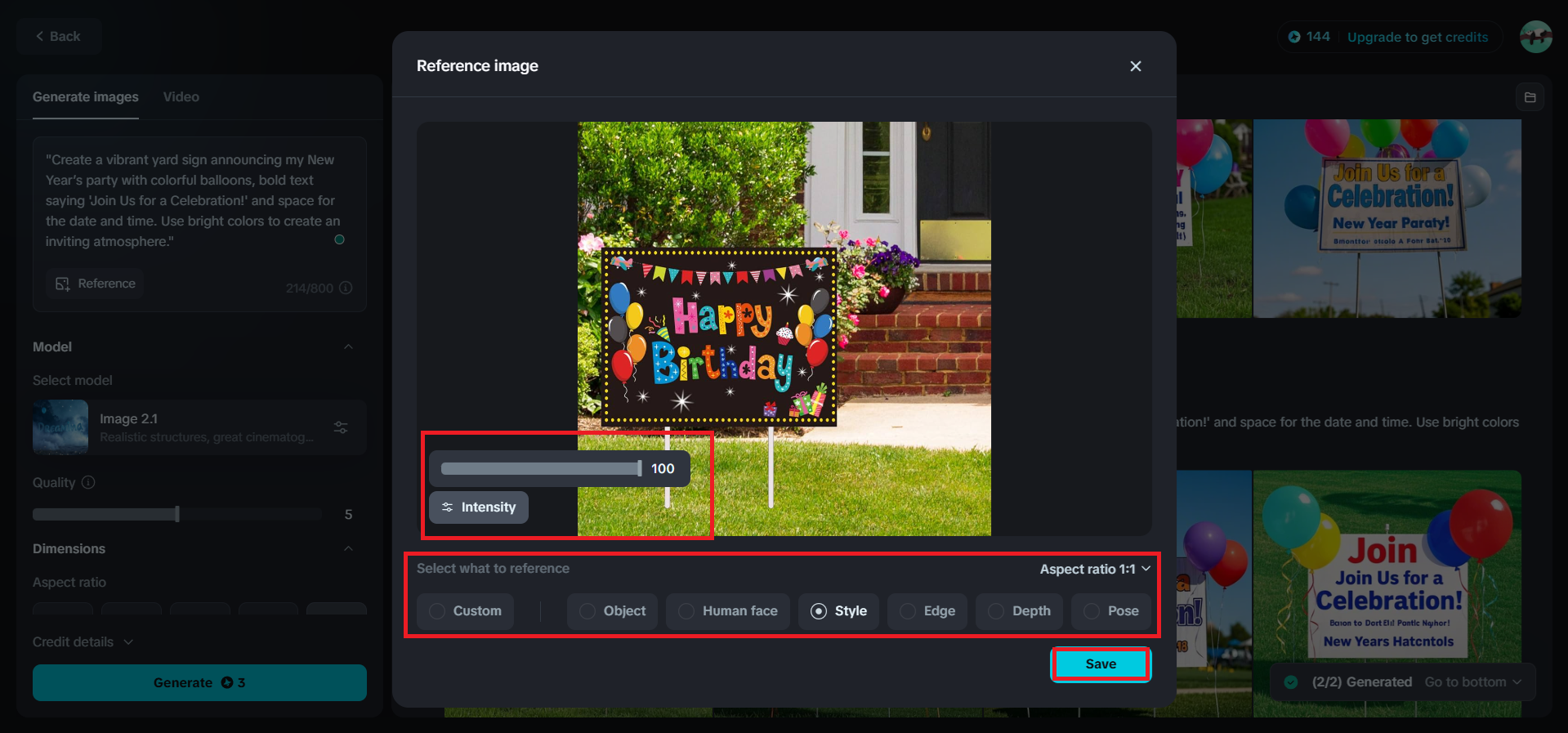 ปรับการตั้งค่ารูปภาพอ้างอิงของคุณ