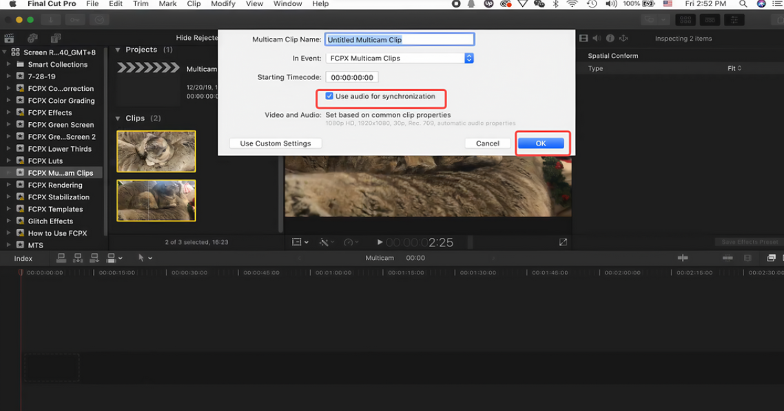 Use audio for synchronization
