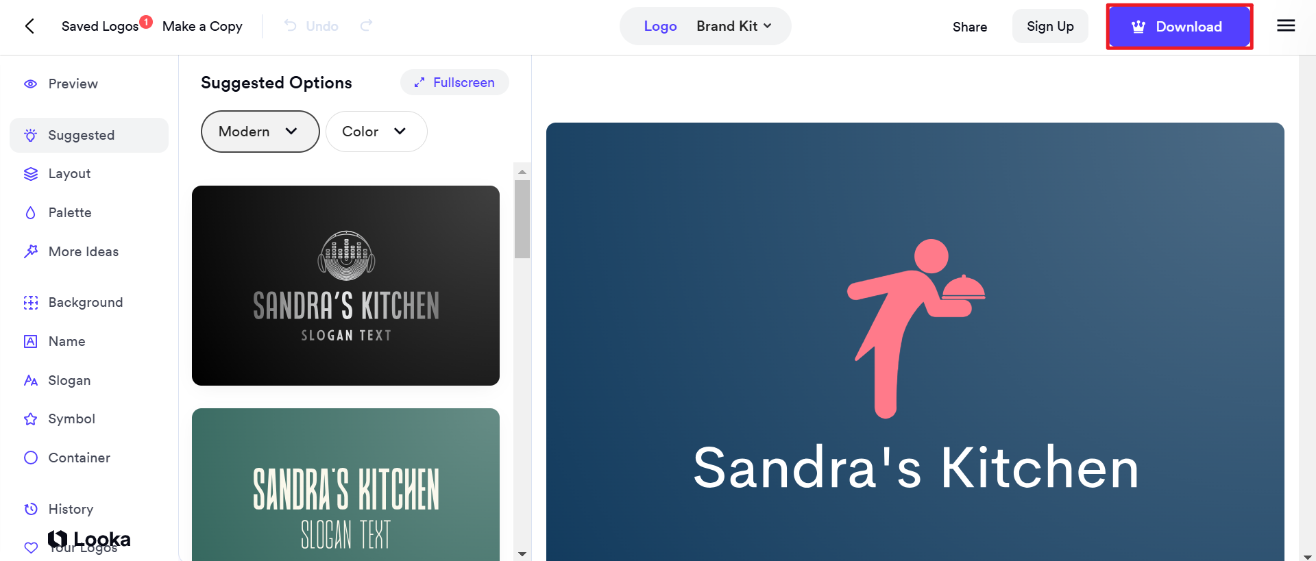 로고 사용자 정의 및 다운로드