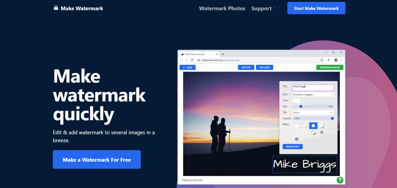 Hacer marca de agua en la página de inicio