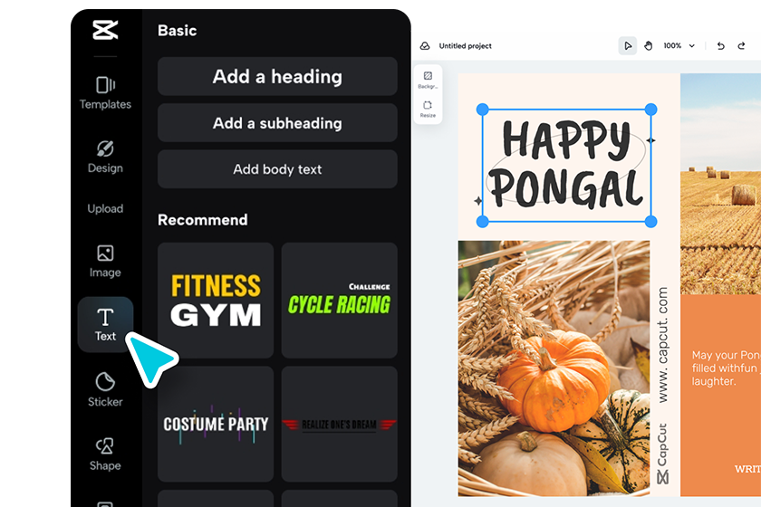 Add text and greetings by dragging-n-dropping