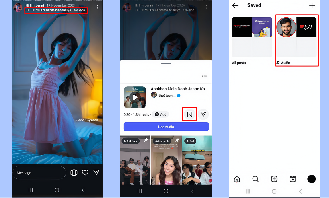 Enregistrer l'audio des histoires Instagram