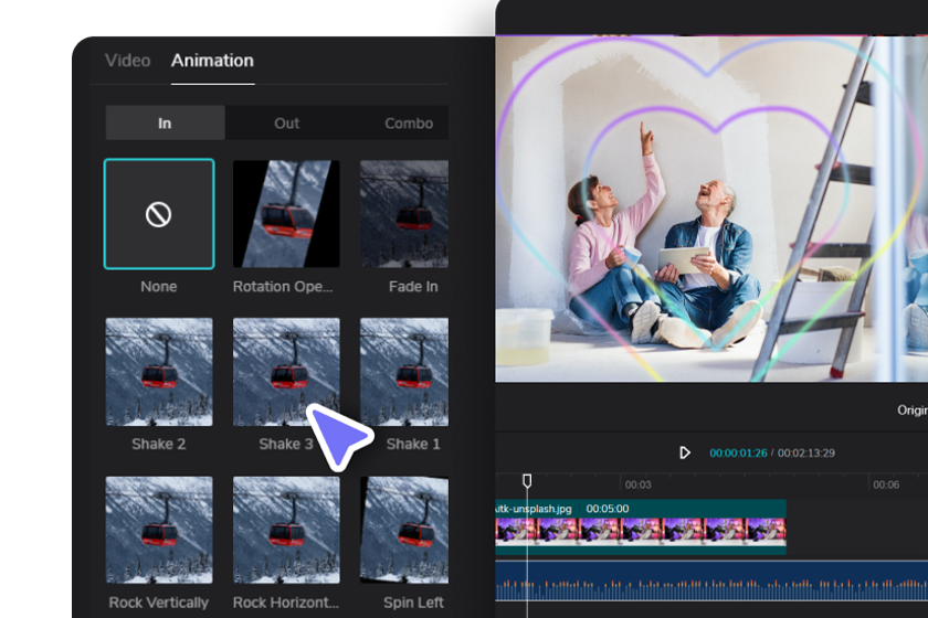 Agrega música y transiciones