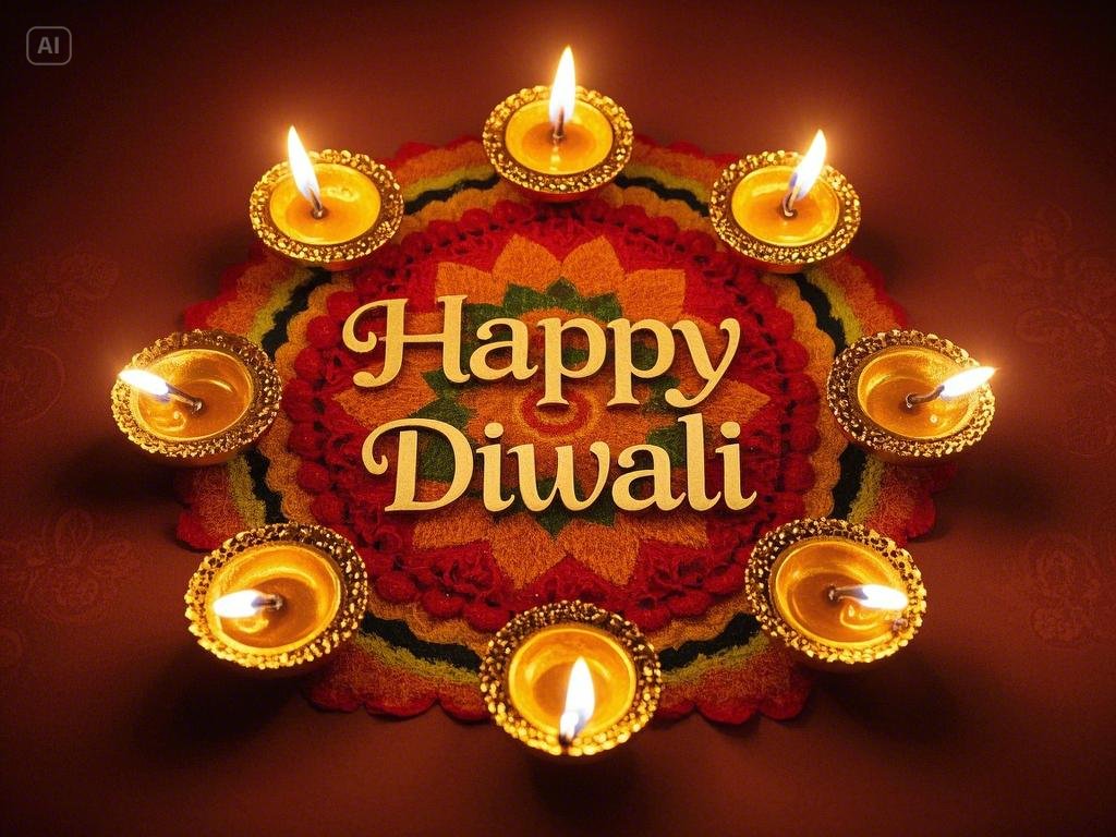 Carta tradizionale del Diwali felice