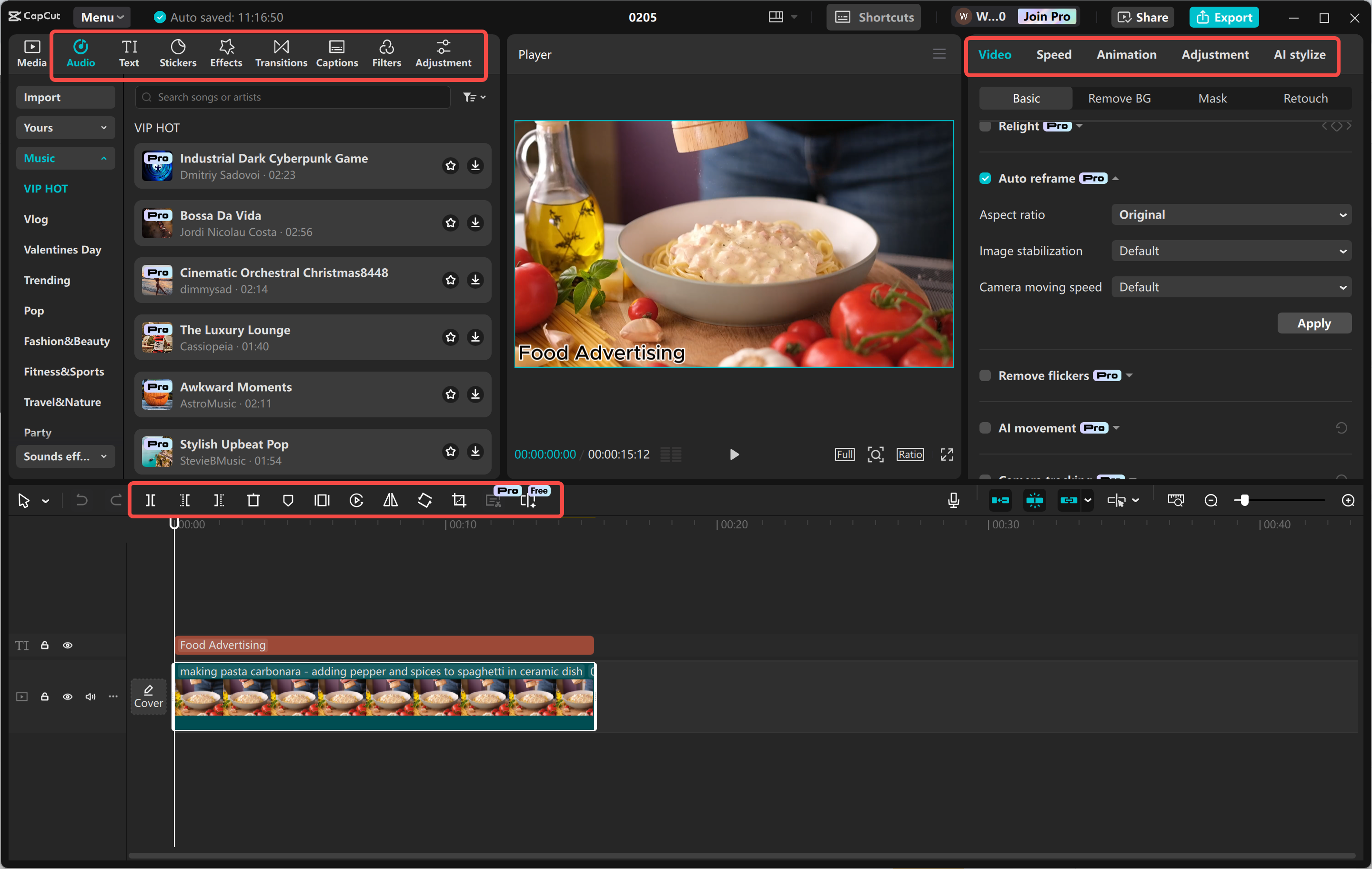 Editing and customizing the video in the CapCut desktop video editor