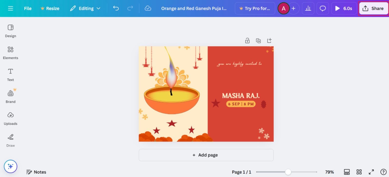 Saraswati puja邀請卡設計
