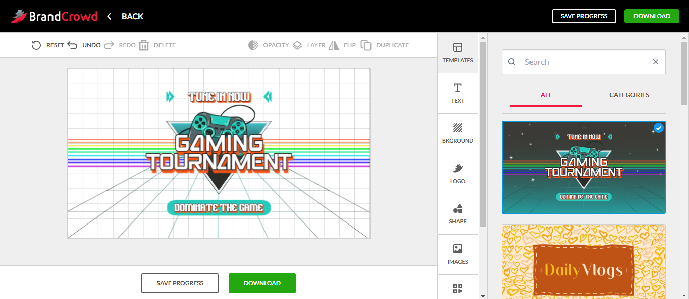 Buat tajuk YouTube di BrandCrowd