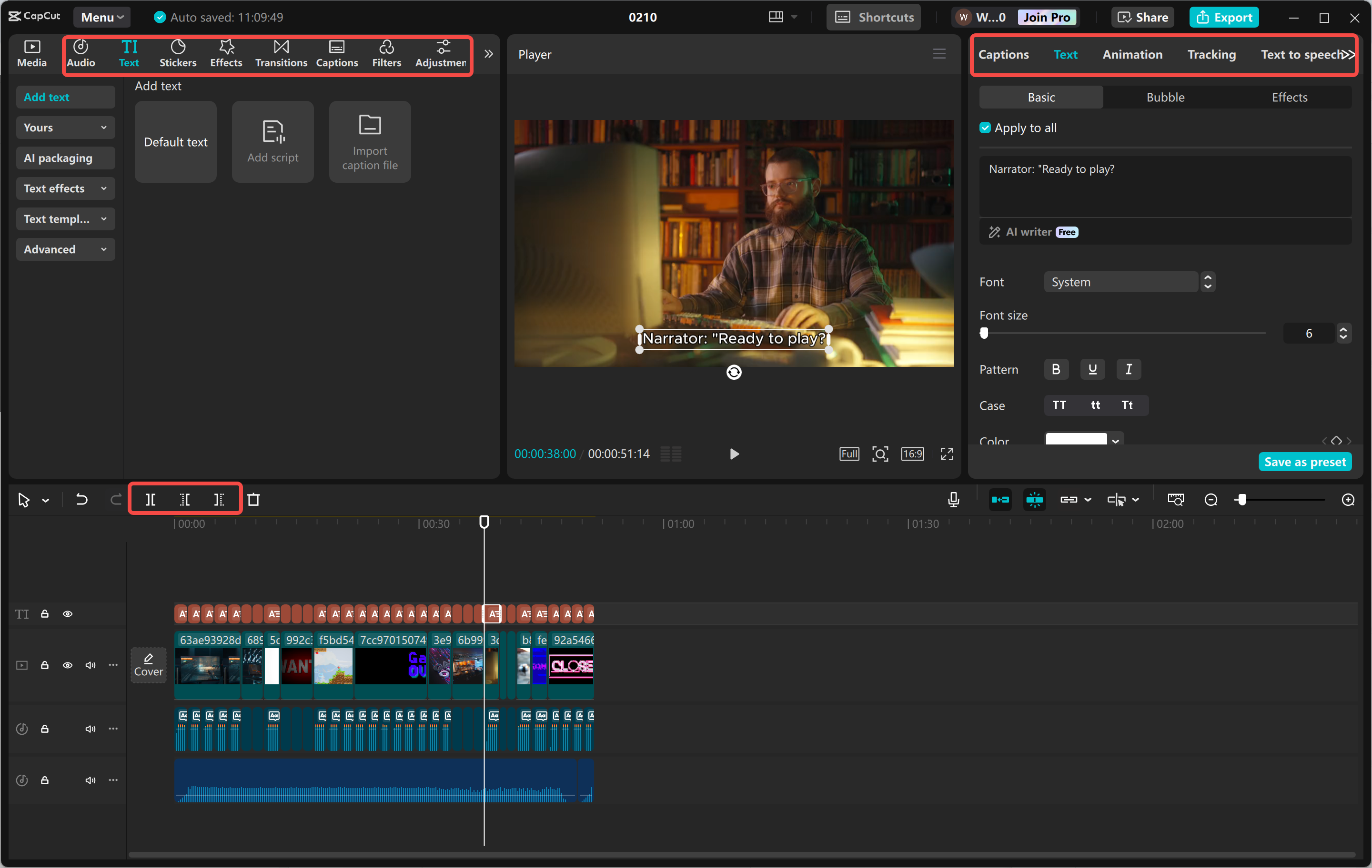 Converting script to videos in the CapCut desktop video editor