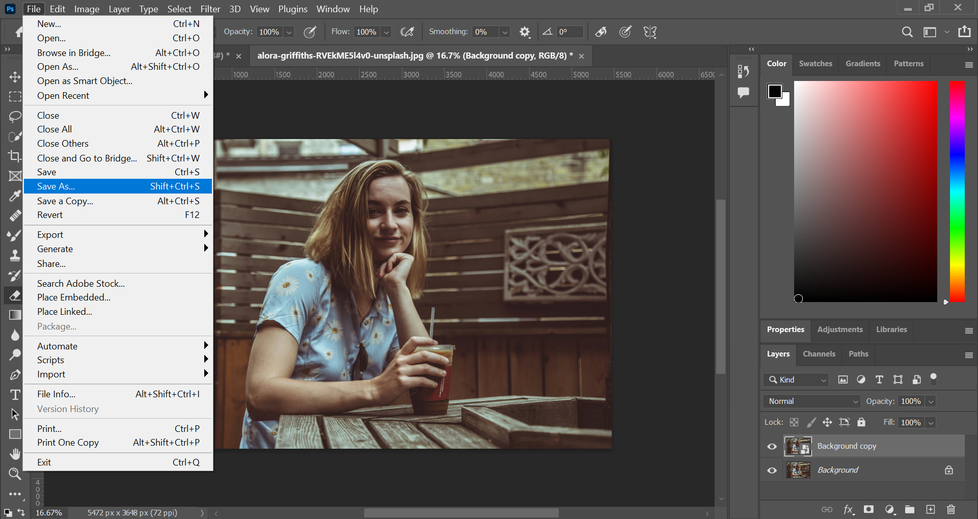 Photo shopで画像をシャープにして保存する方法