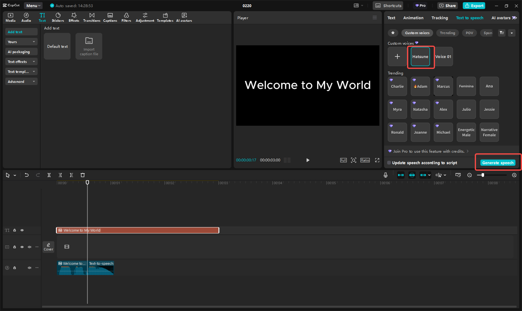 Genera la voz de Hatsune Miku