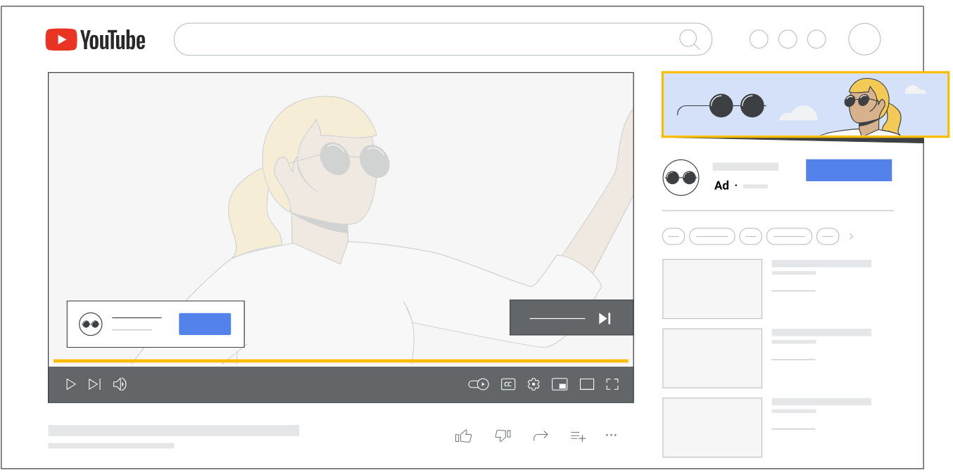 Creación de un anuncio de banner complementario en YouTube