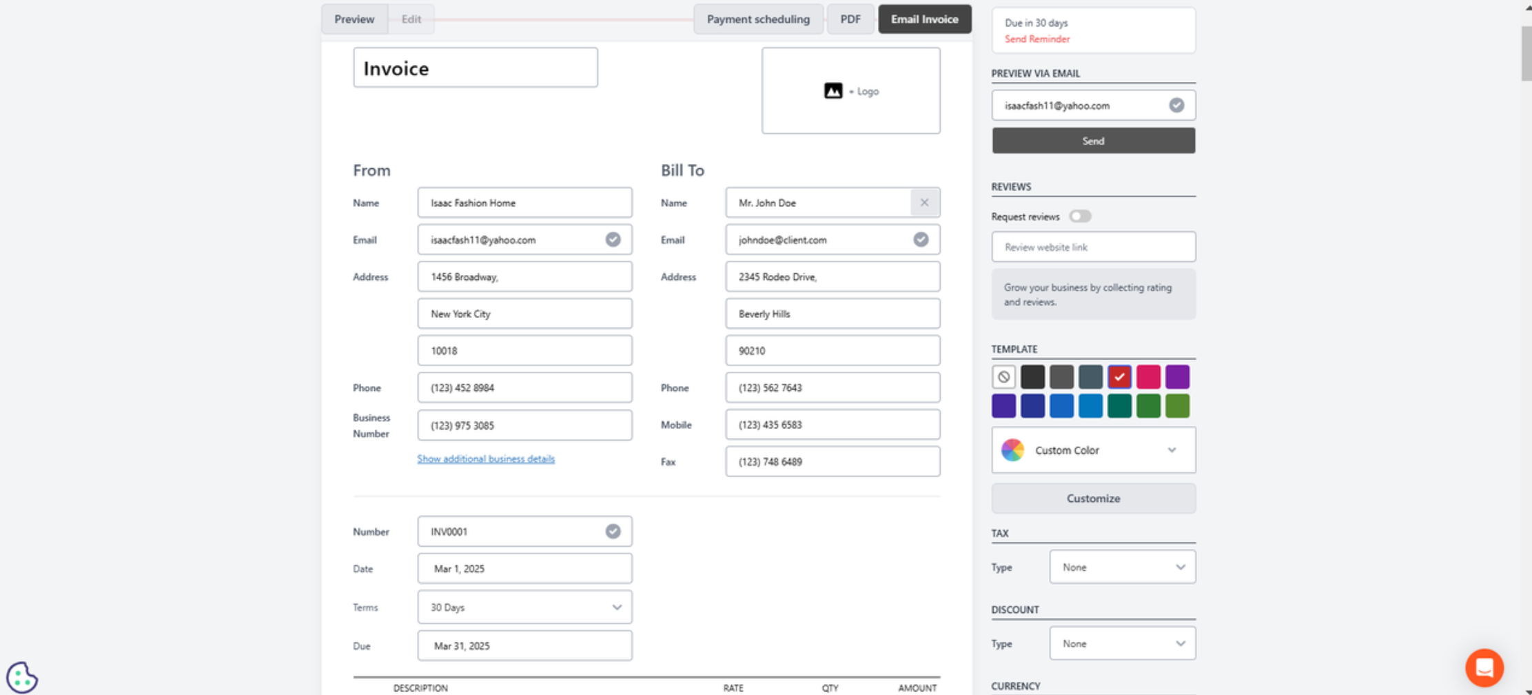 Criar fatura grátis