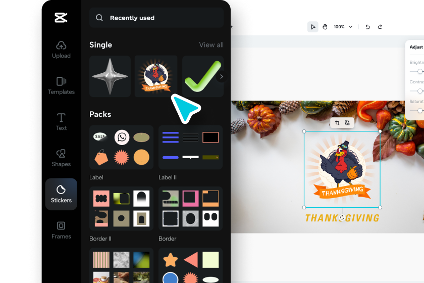 Add visuals and elements to your Thanksgiving poster