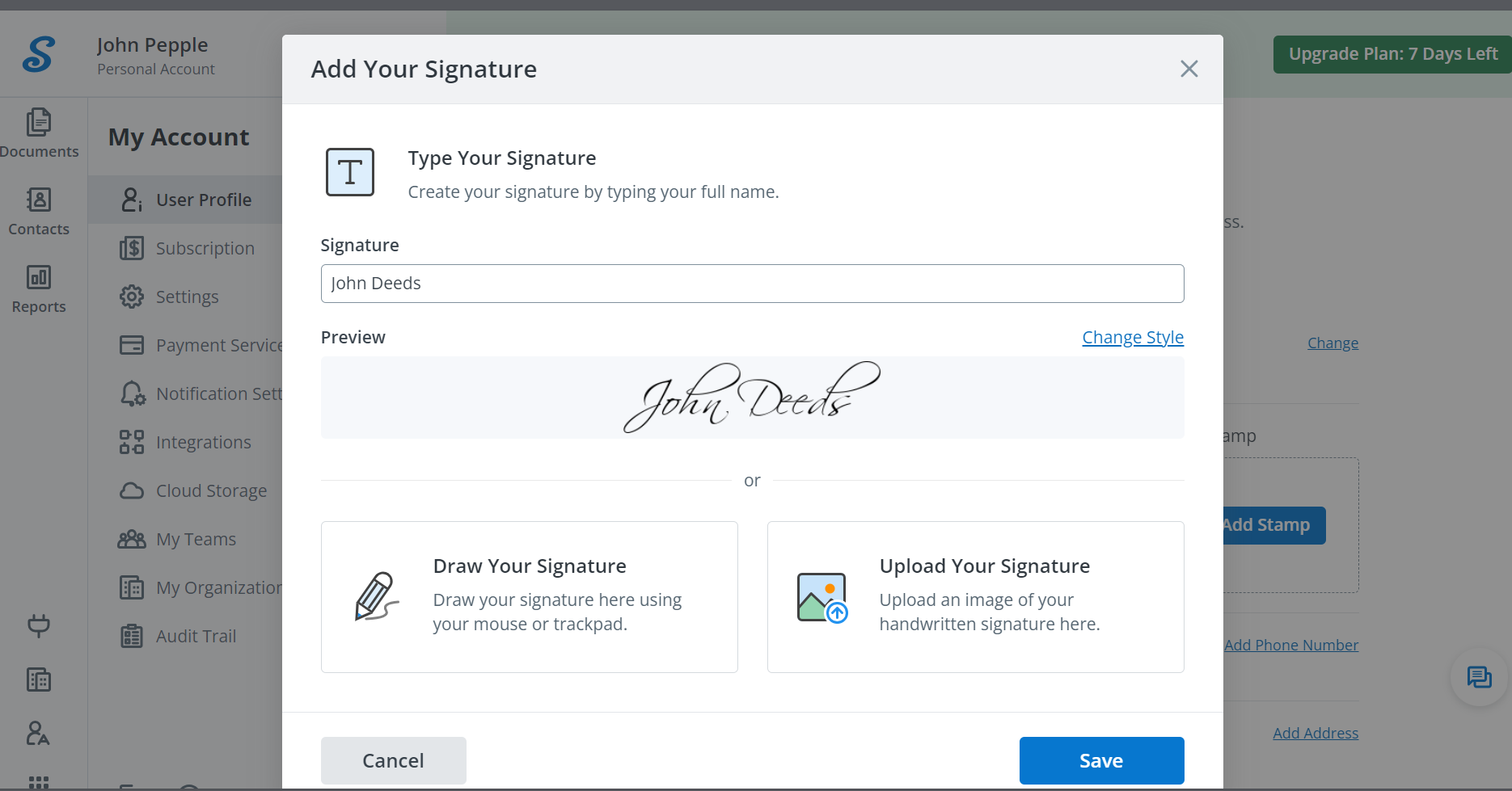 Generate handwritten signature with SignNow