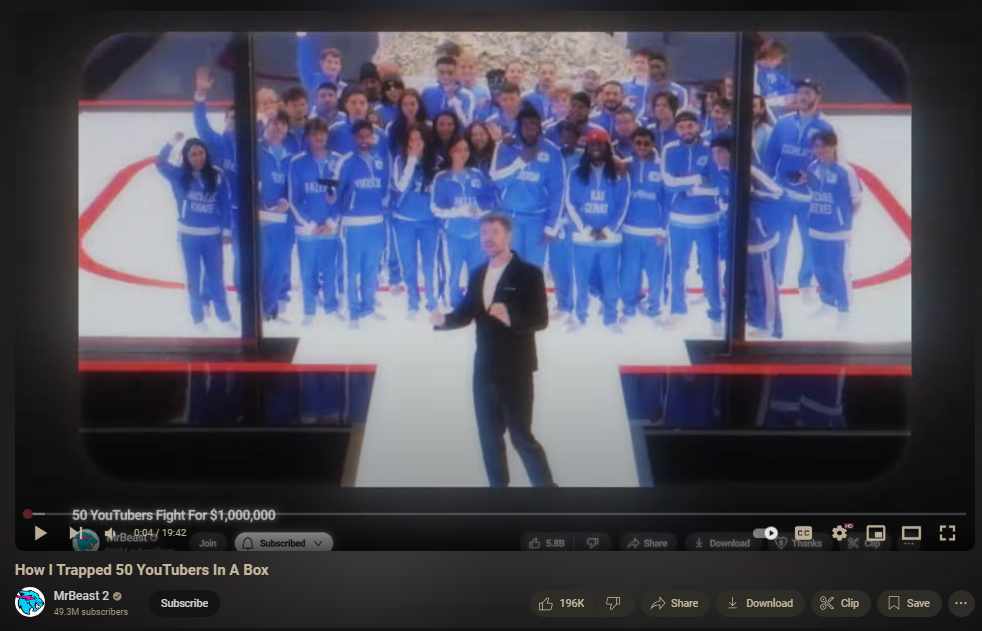 "How I Trapped 50 YouTubers In A Box" video