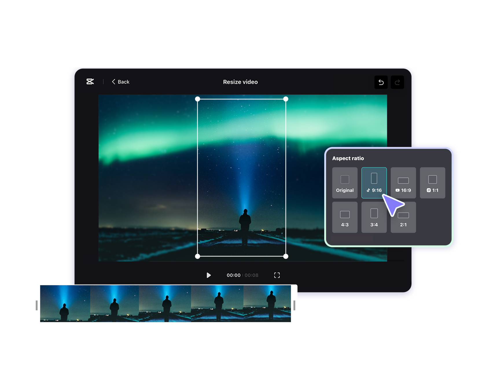 Ubah saiz Video untuk Instagram