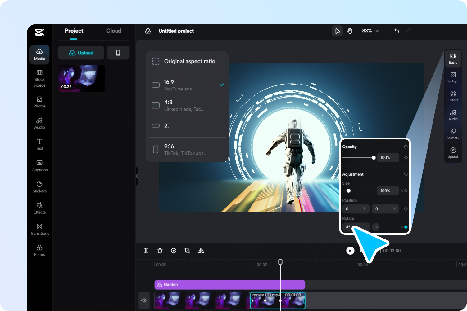Create a movie with film editor