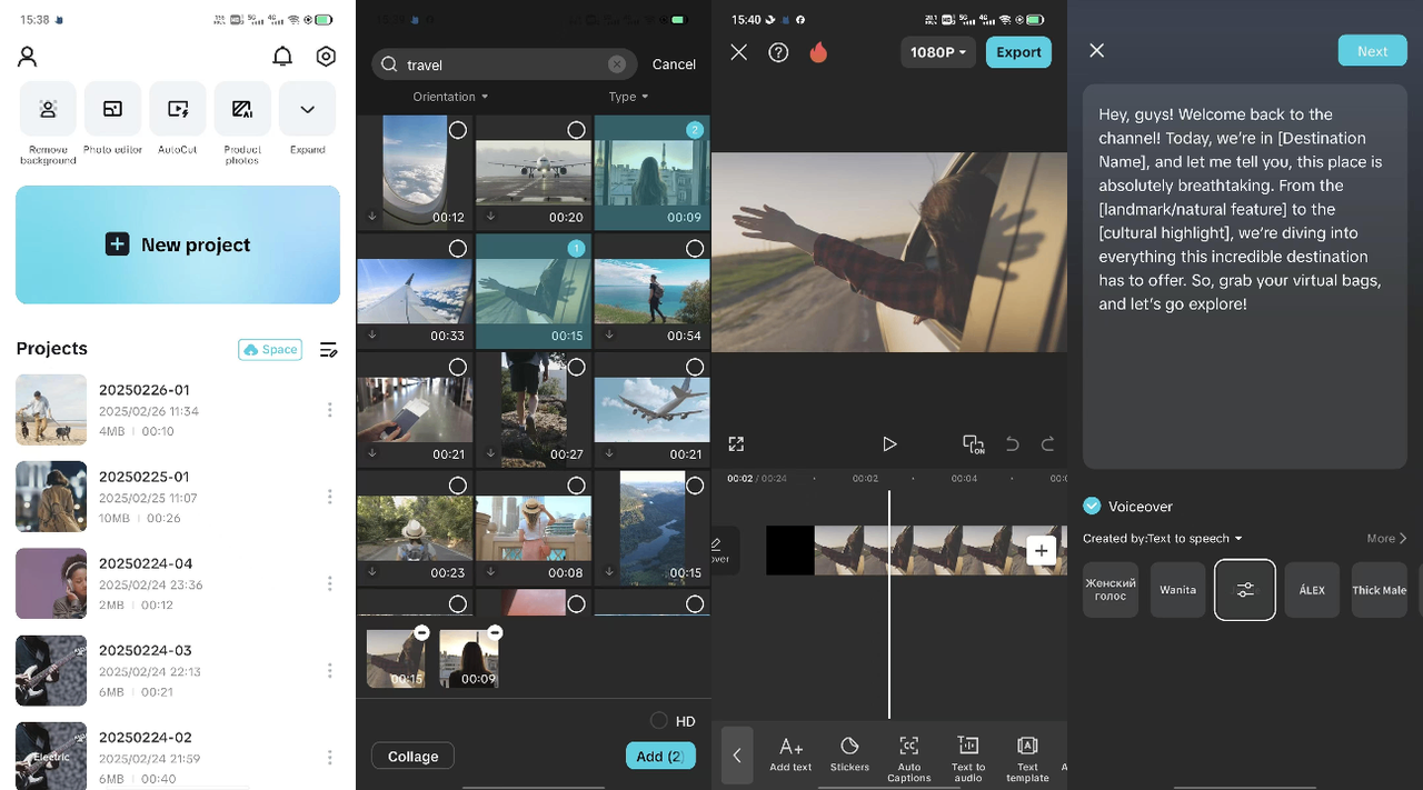 Import AI-created text or images into the CapCut App