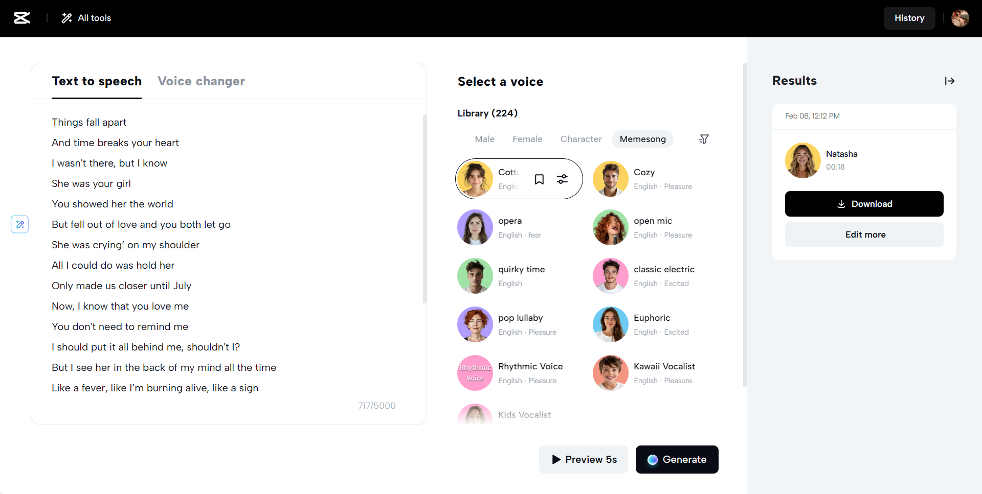 User-friendly interface for quick edits