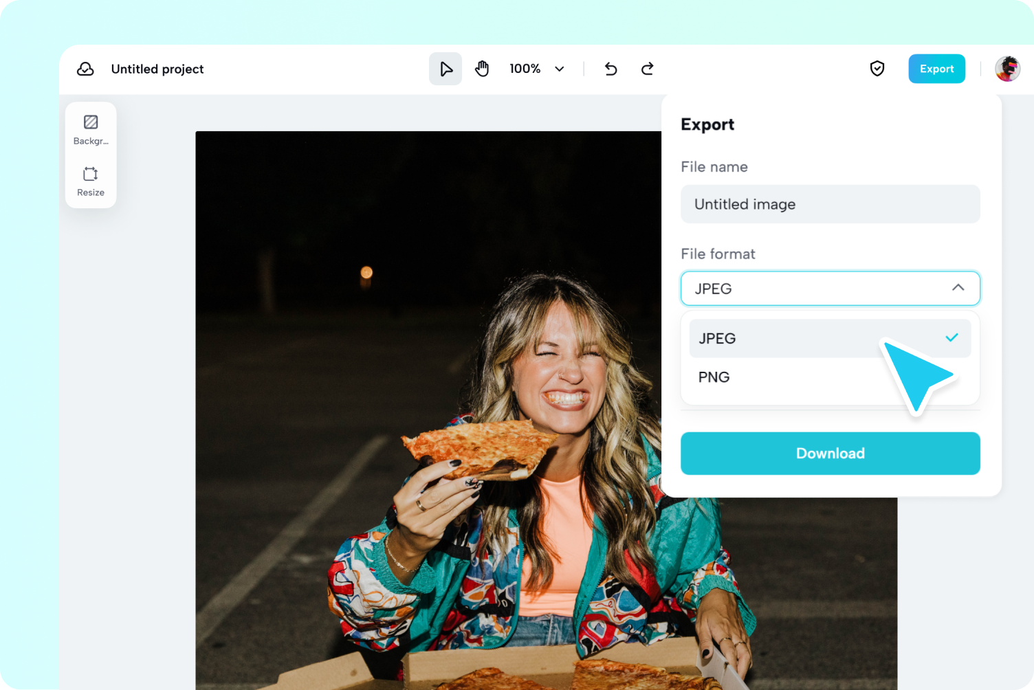Etapa 3: Exporte a imagem convertida de JPG para PNG