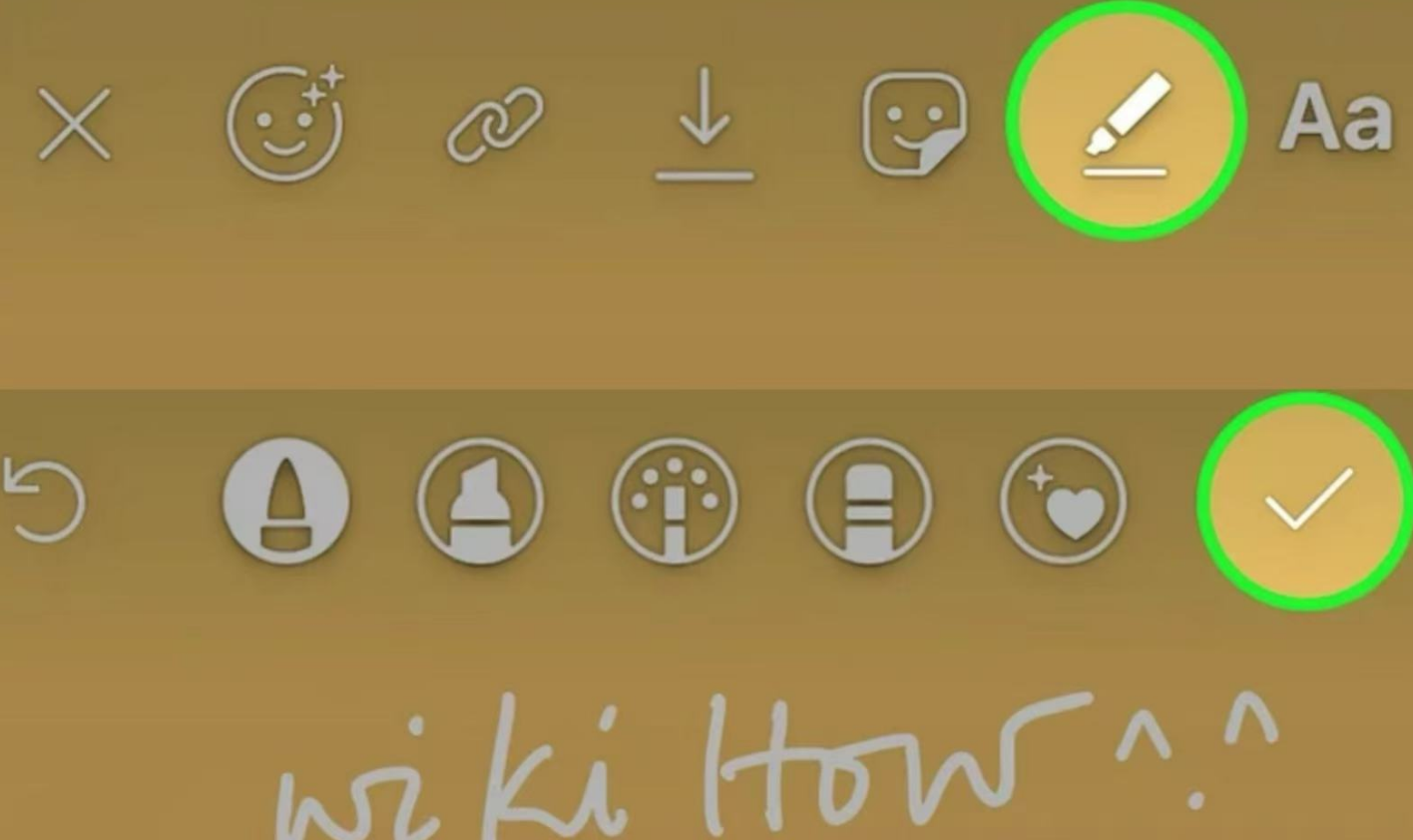 Write text on an Instagram Story with a pen tool