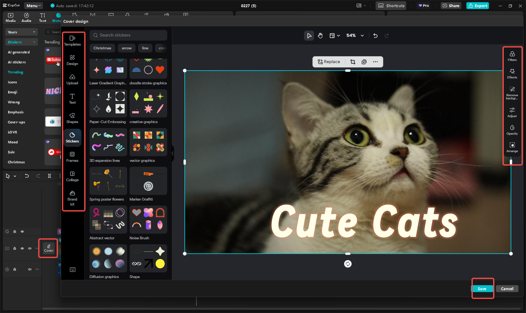 Customize the video cover
