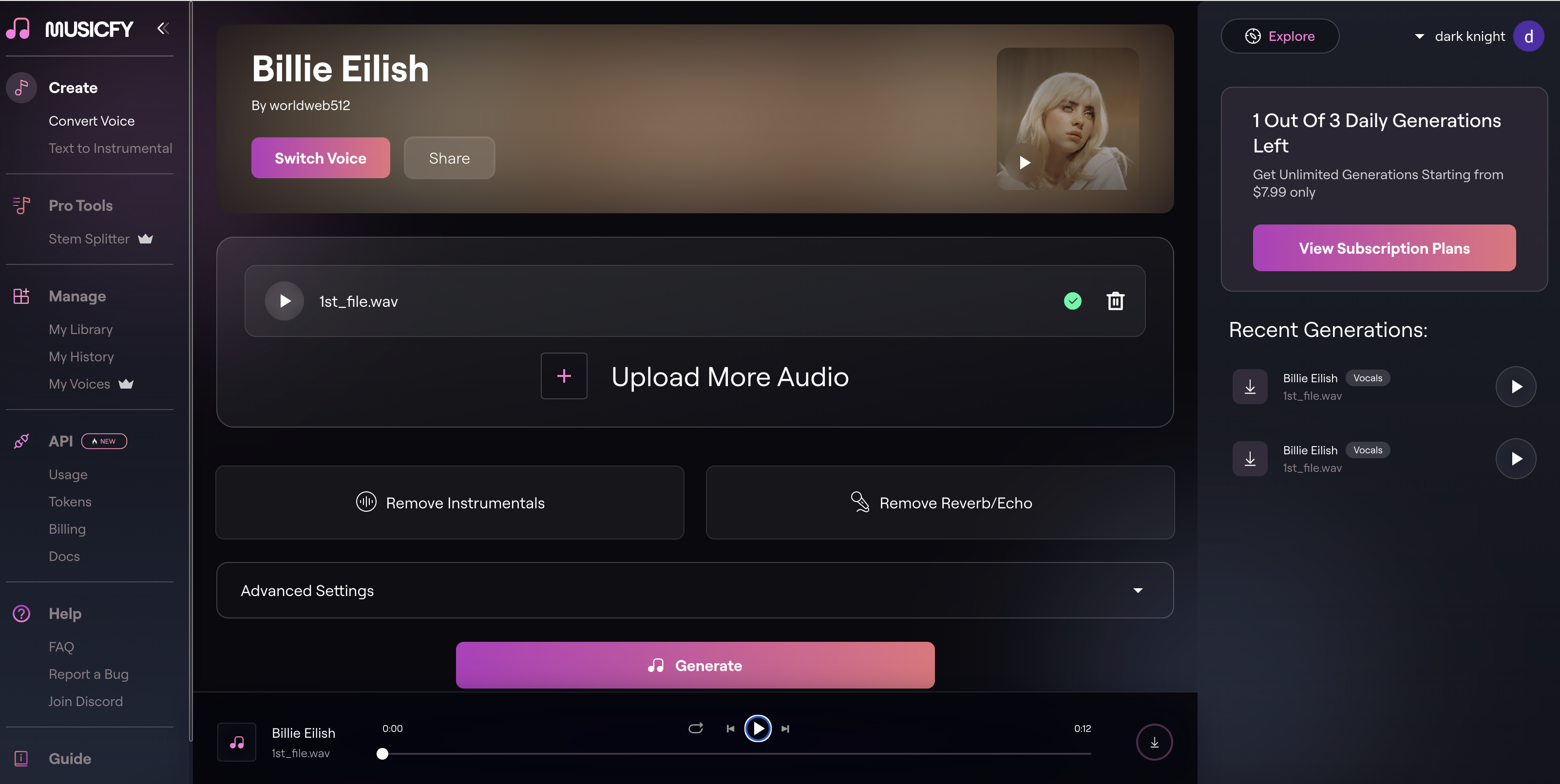 Amper music interface