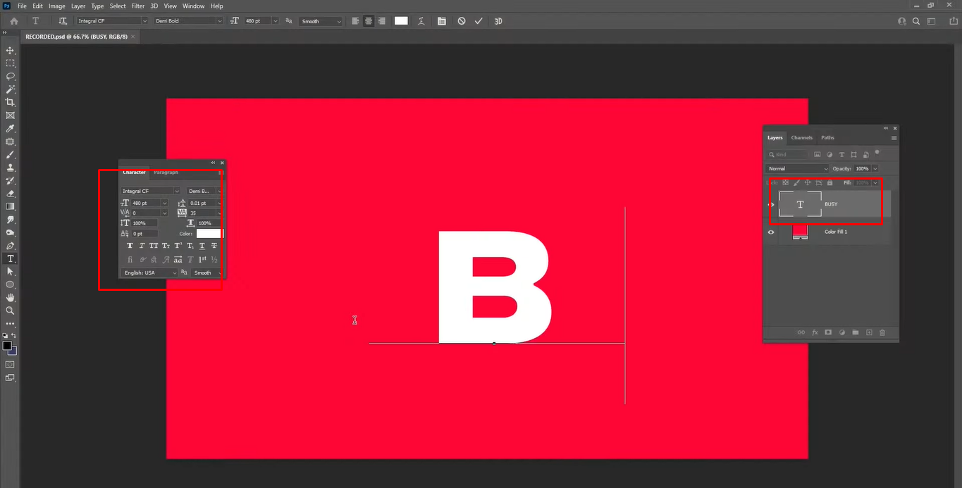 Image showing how to write text in Photoshop  using the Type Tool