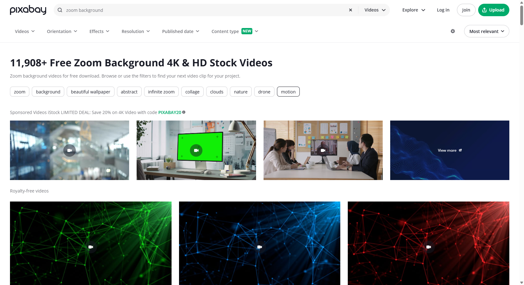 Fundo do vídeo do zoom do pixabay