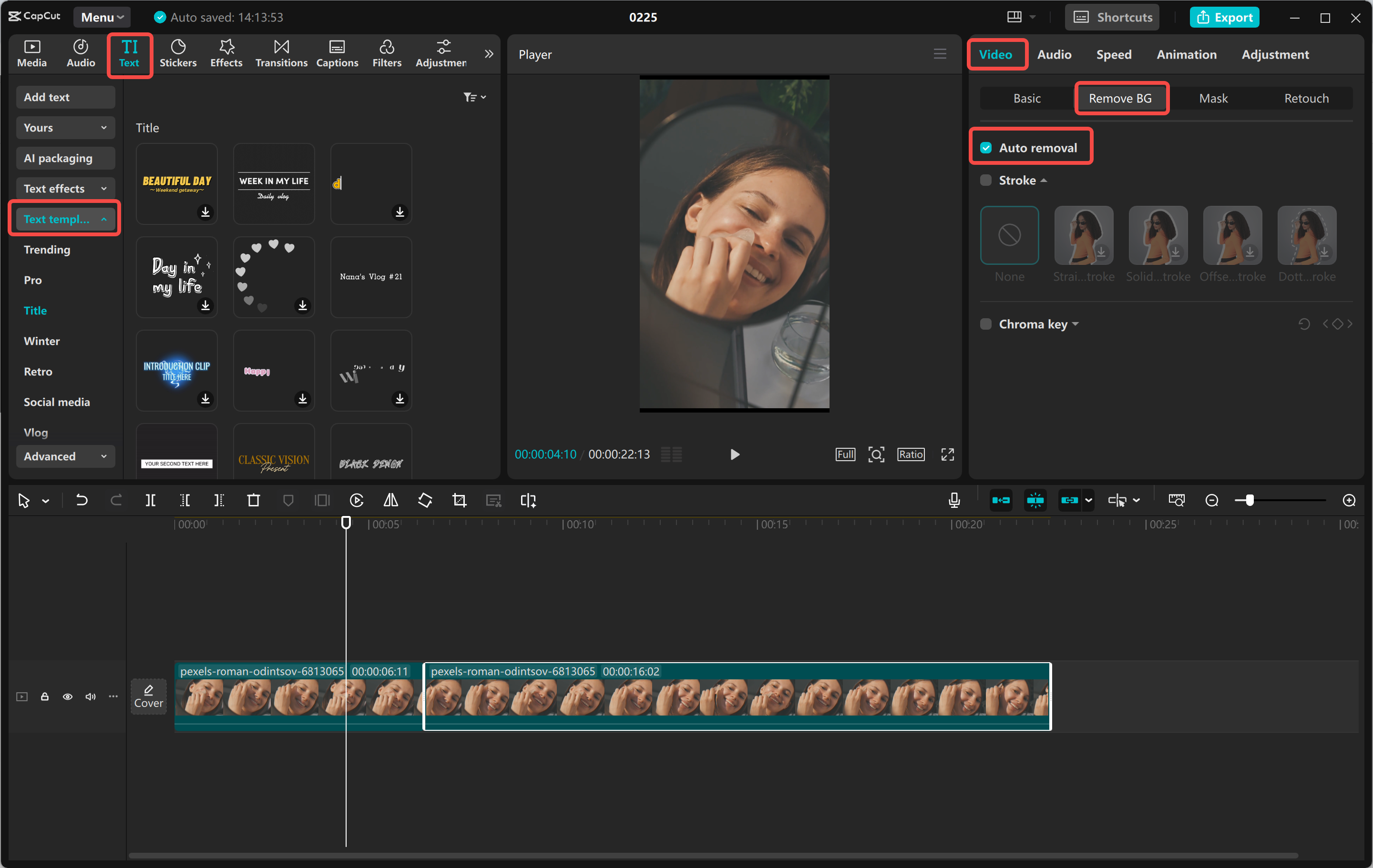 Membuat gulungan Instagram menggunakan berbagai alat di CapCut editor video desktop