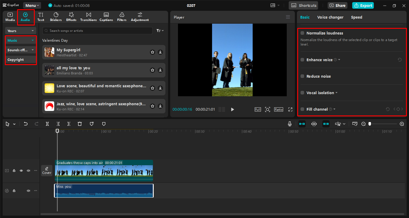 Adding trendy music to the video