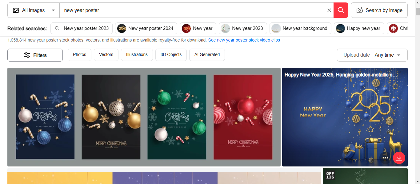 Faceți un poster de Anul Nou la Shutterstock