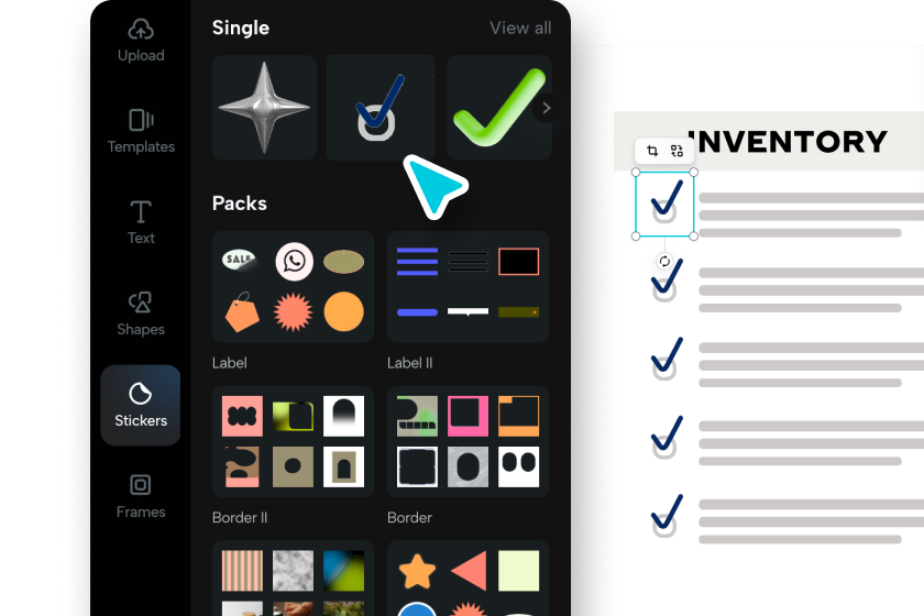 Customize the design and export for free