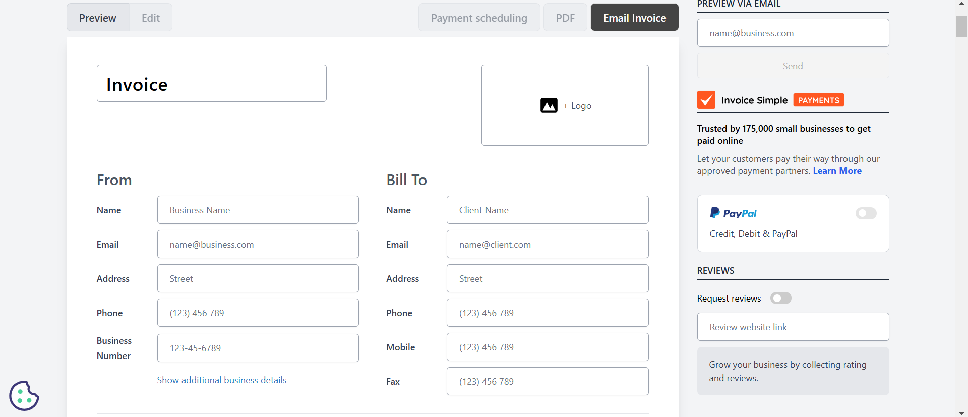 Invoice Simple free online invoice generator