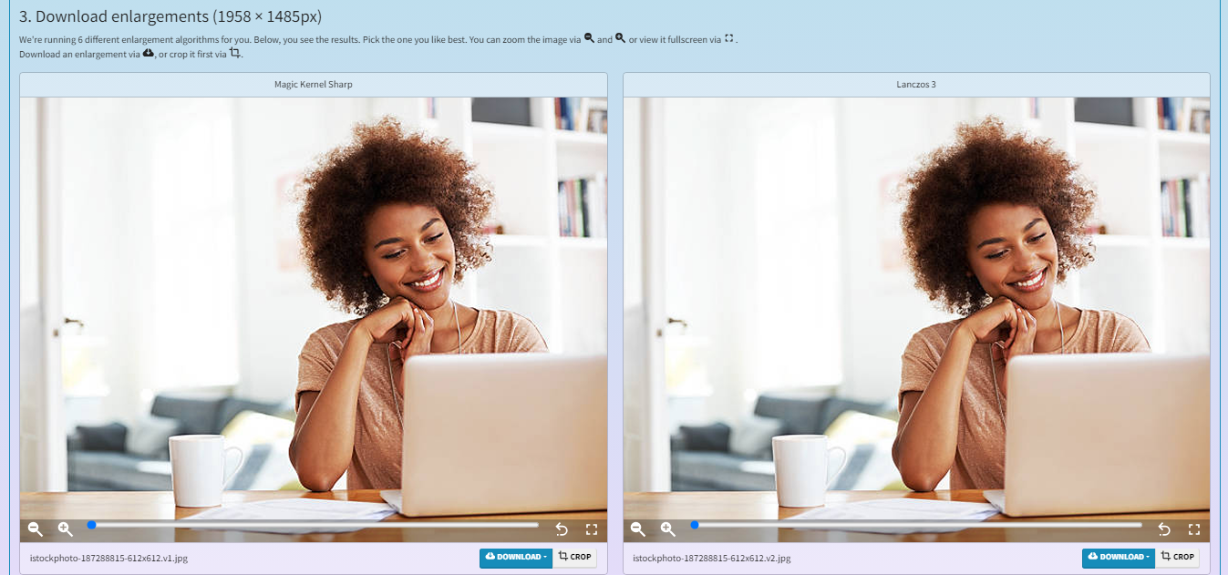 Tingkatkan ukuran gambar online