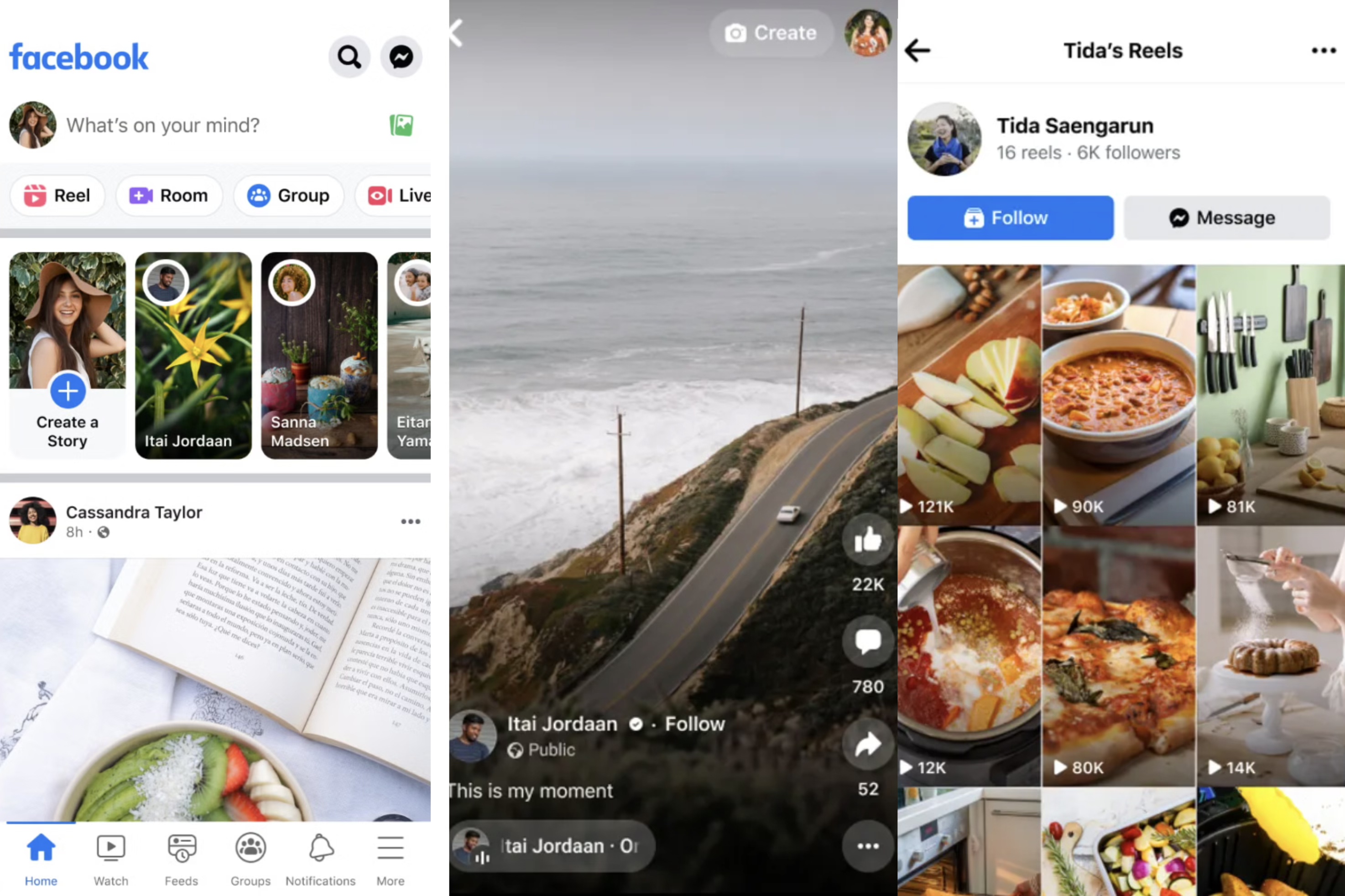 Facebook 'ta makaraları ve kısa videoları izleyin