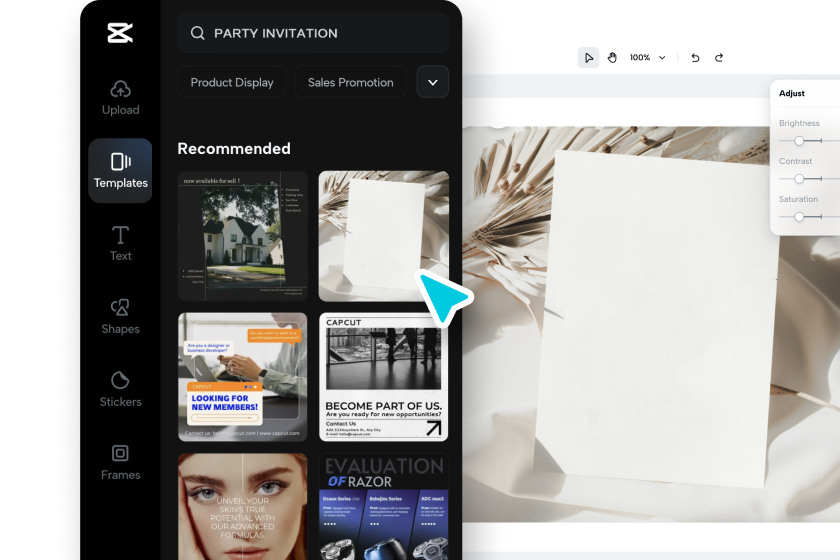 Inicia sesión y selecciona una plantilla