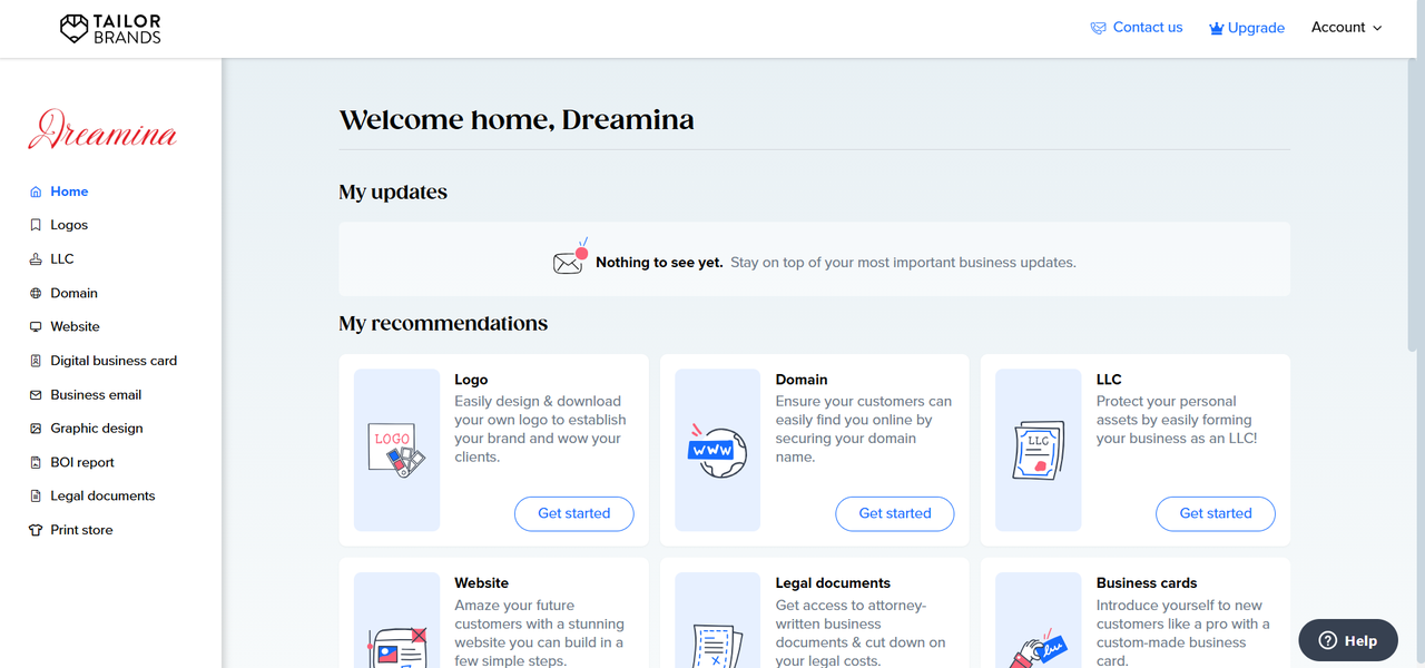 테일러 브랜드의 인터페이스