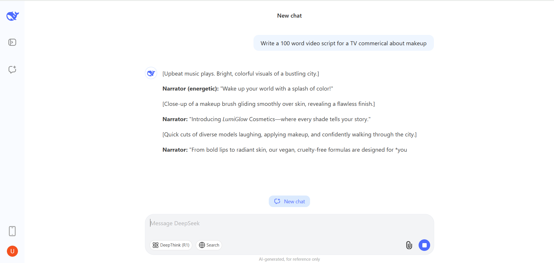Menggunakan DeepSeek untuk menghasilkan skrip video