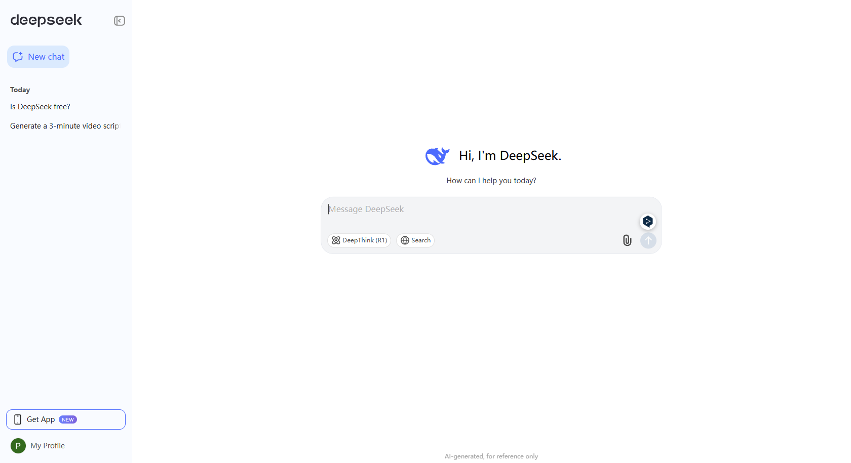 Visit the DeepSeek official website