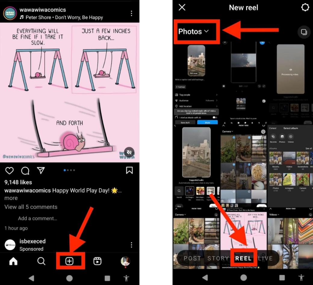 How to make creative reels on Instagram with photos