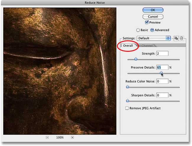 Making photos less grainy in Photoshop by using sharpening tools