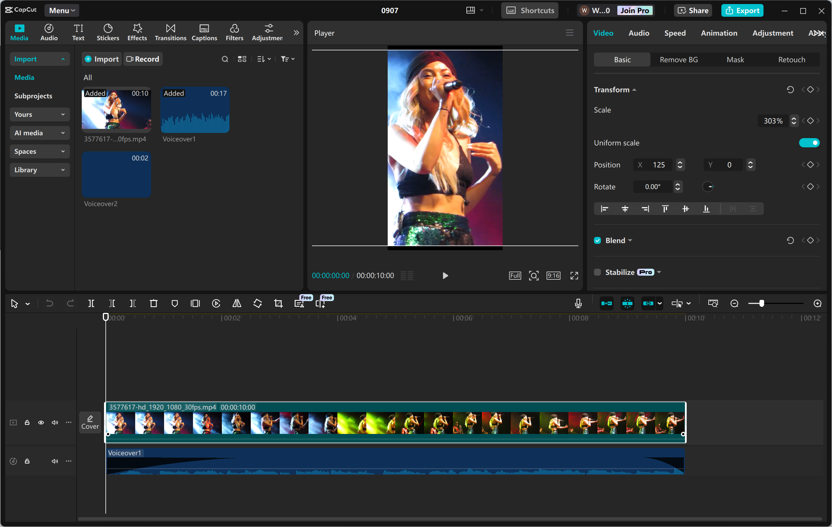 Interface of the CapCut desktop video editor—the best reels editing software for PC