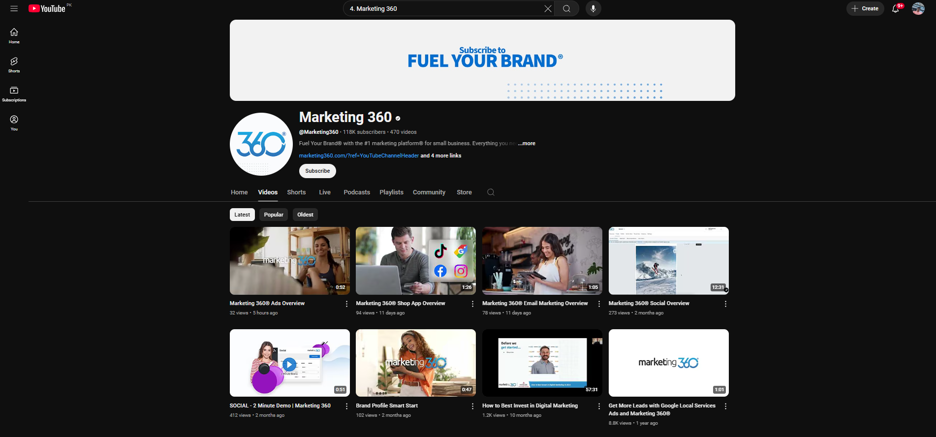 Pemasaran 360 - sumber yang berguna untuk penggodaman pertumbuhan YouTube